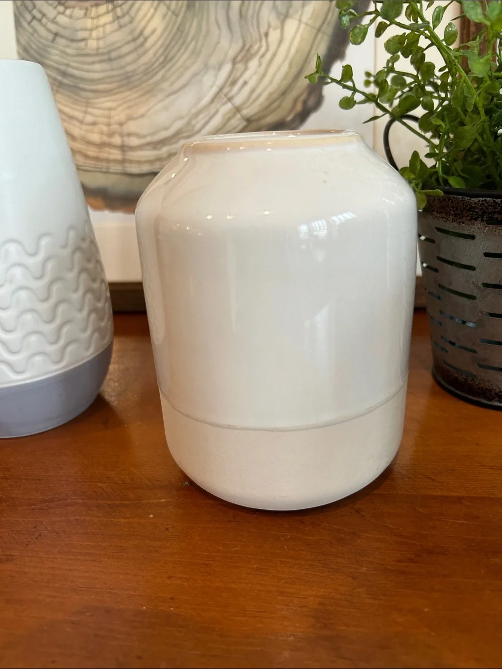 Magnolia Home Ivory vase and two complementary vases Neutral room accent/decor